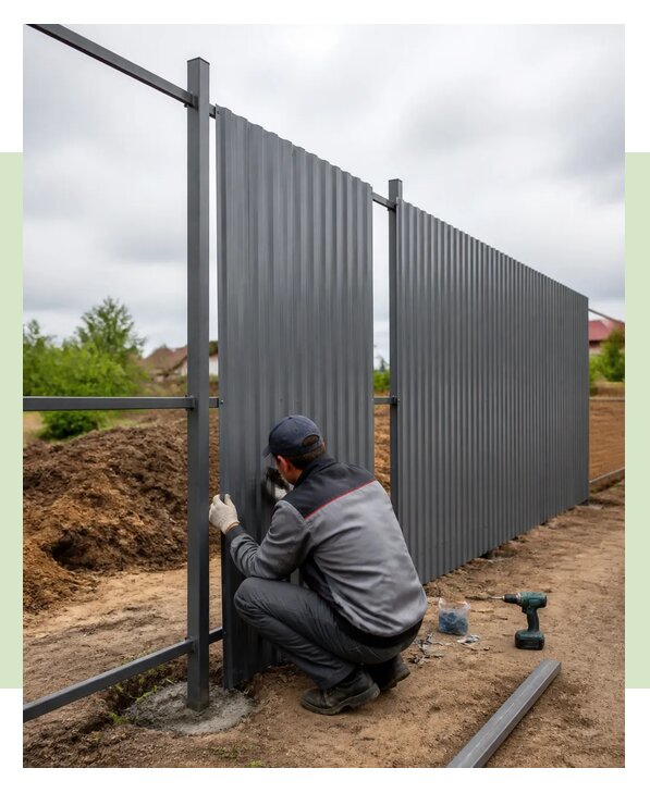 Профессиональный монтаж забора из профнастила в Волгодонске